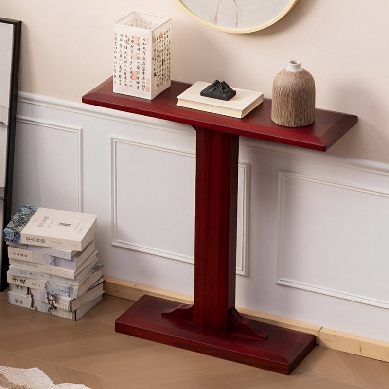 Console Minimalist Art, Bois rouge, H 31,5 po x l 31,5 po x P 9,84 po