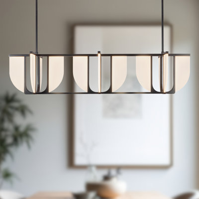 Anders 59-in Urban Bronze dimmable LED Linear Pendant