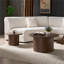 Ensemble de 2 tables gigognes rondes classiques en MDF brun pour le salon, style traditionnel