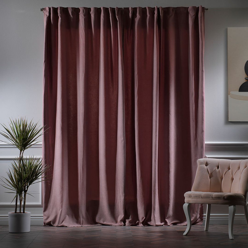 Room Darkening Single Curtain Panel, 260cm Width x 450cm Drop, Rose Pink