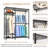 Clothes Rack, Freestanding Closet Organizer, Portable Metal Clothing Rack, Adjustable Wire Shelving Clothes Rack With 6 Adjustable Wire Shelves And 3 Clothes Rails