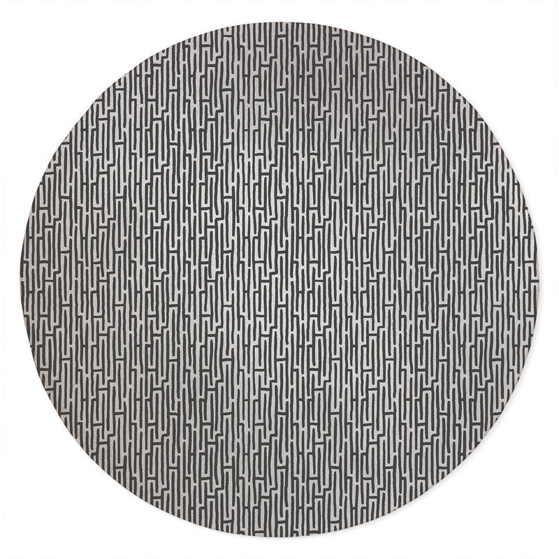 Twilight Labyrinth Non-Slip Outdoor Rug, Round 5'