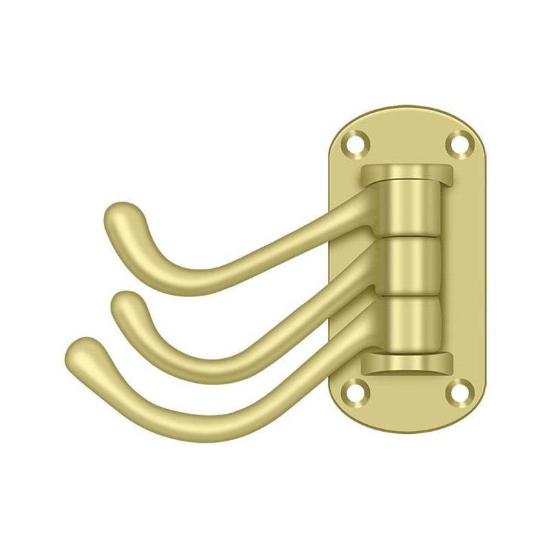 Triple Robe Hook, Polished Brass