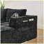 Sectional Sofa 132" No Assembly Required Vacuum Compressed with USB Ports & Cup Holders Chenille for Living Room, Bedroom, Apartment, Office - Black