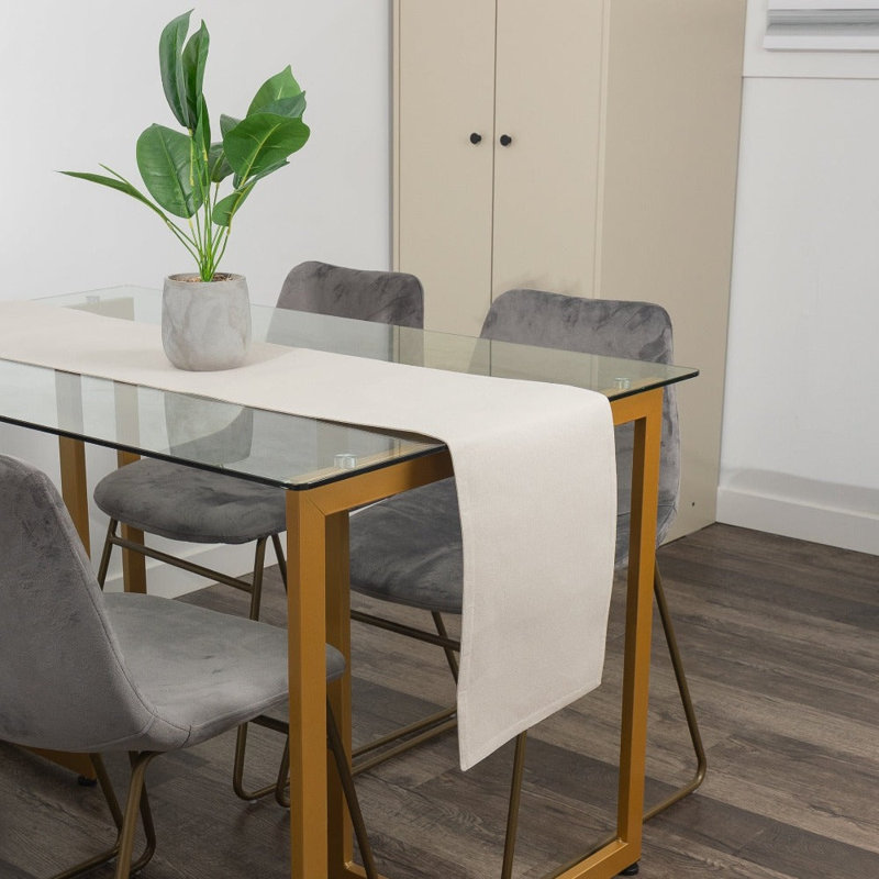 Premium Solid Rectangle Cotton Table Runner, 13" x 54", Gray