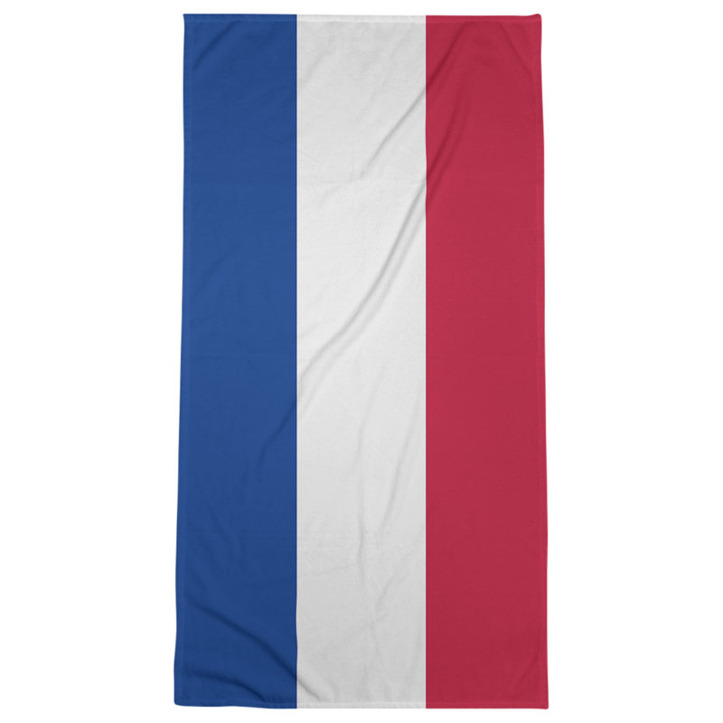 Cotton Blend Beach Towel, Red/Navy/Off White