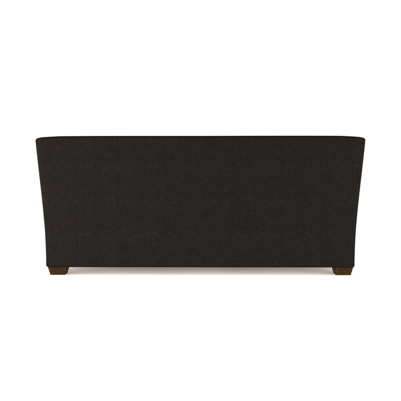 Rivington Flare Square Track-Arm Sofa, Ebony, Plush Velvet Chocolate, 31" H x 84" W x 37" D