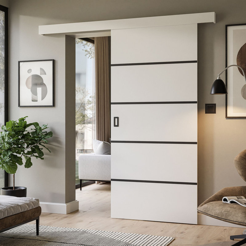 Tabitha Sliding Door, White/Black