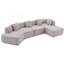 Canapé modulaire moderne en L de 140 po, sans assemblage requis, canapé modulaire Boucle-468603493