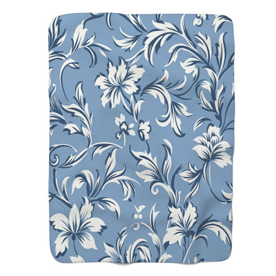 Geometric Blues - Couverture sherpa de qualité supérieure 1 pièce