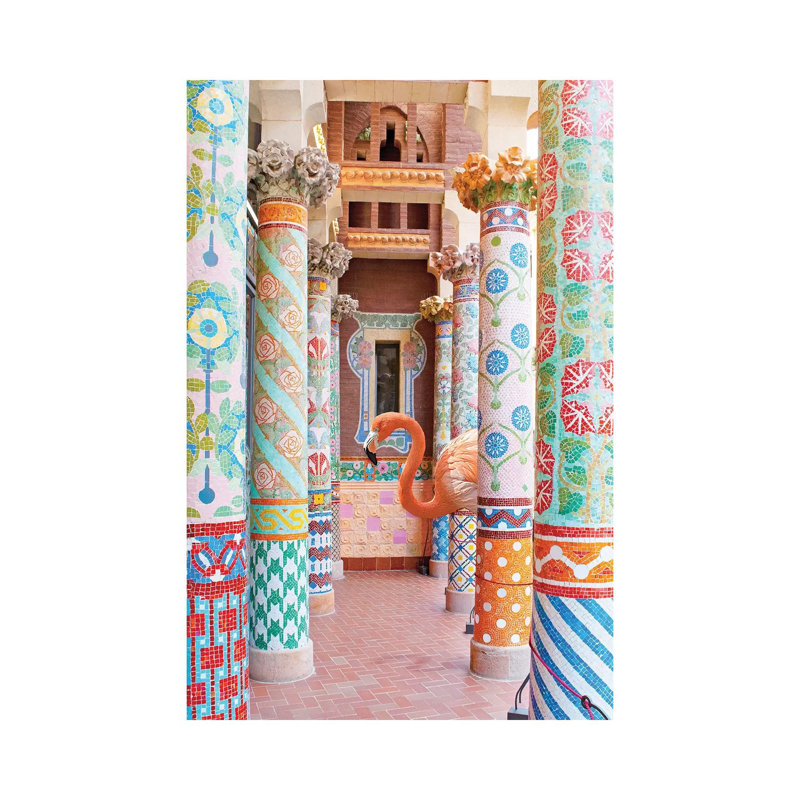 Flamingo Pillars by Erin Summer - Wrapped Canvas Gallery-Wrapped Canvas Giclée, 66.04 cm H x 45.72 cm W x 3.175 cm D