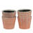Set of 4 Orange and White Terracotta Planters with Geometric Patterns, Bohemian Plant Pots, for Succulents, Herbs, and Greenery, 5” x 5”