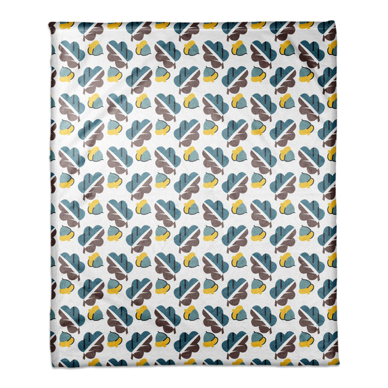Hand Woven Throw Blanket, Yellow/Blue/Brown