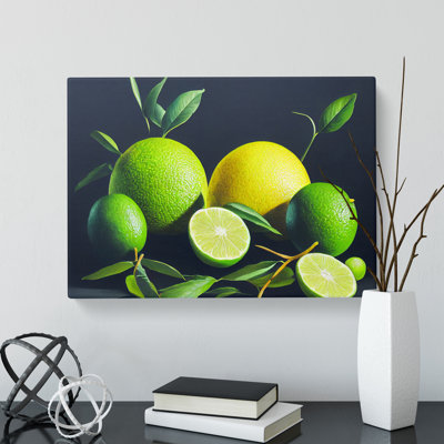 Lemon Lime Citrus Fruits - Wrapped Canvas