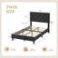 Cadre de lit simple avec tête de lit ajustable, cadre de lit rembourré, gris-134330757