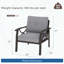 Ensemble de 2 fauteuils modernes en métal avec coussins gris (structure kaki)-420171660-420171663