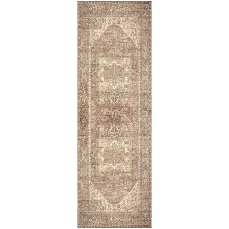 Herkimer Machine Washable Vintage Area Rug, Runner 2' x 6'