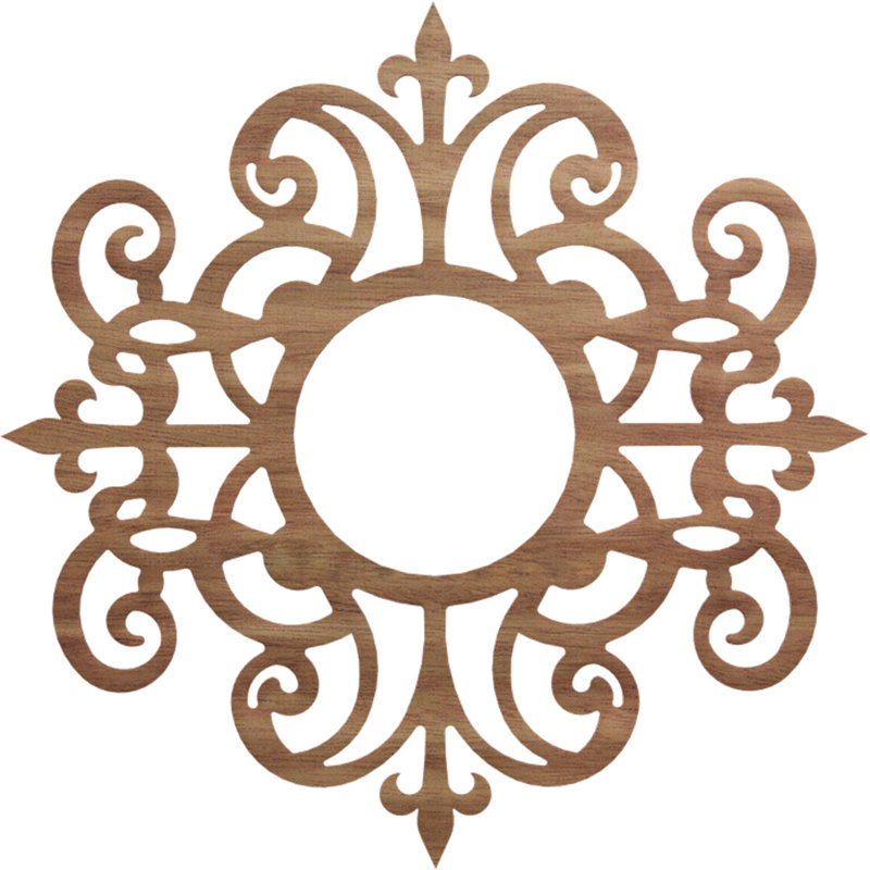 Médaillon de plafond en bois Dijon, Noyer, H 34 po x l 34 po x P 0,25 po