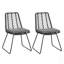 Chaises d'extérieur transitionnelles en rotin avec coussins résistants à l'eau, ensemble de 2
