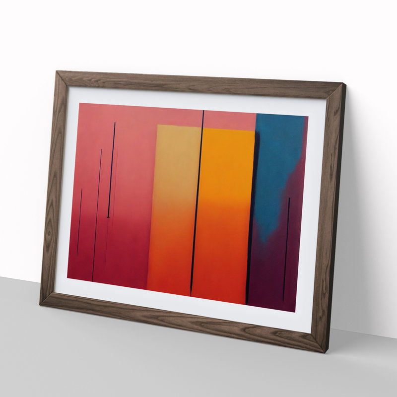 Modern Art Abstract Painting - Framed Print, 46cm H x 64cm W, Walnut Framed