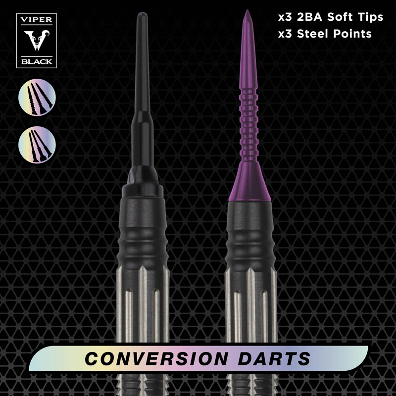 Fléchettes de conversion Viper 90% tungstène noir ou à pointe souple mauve 20 grammes, Mauve