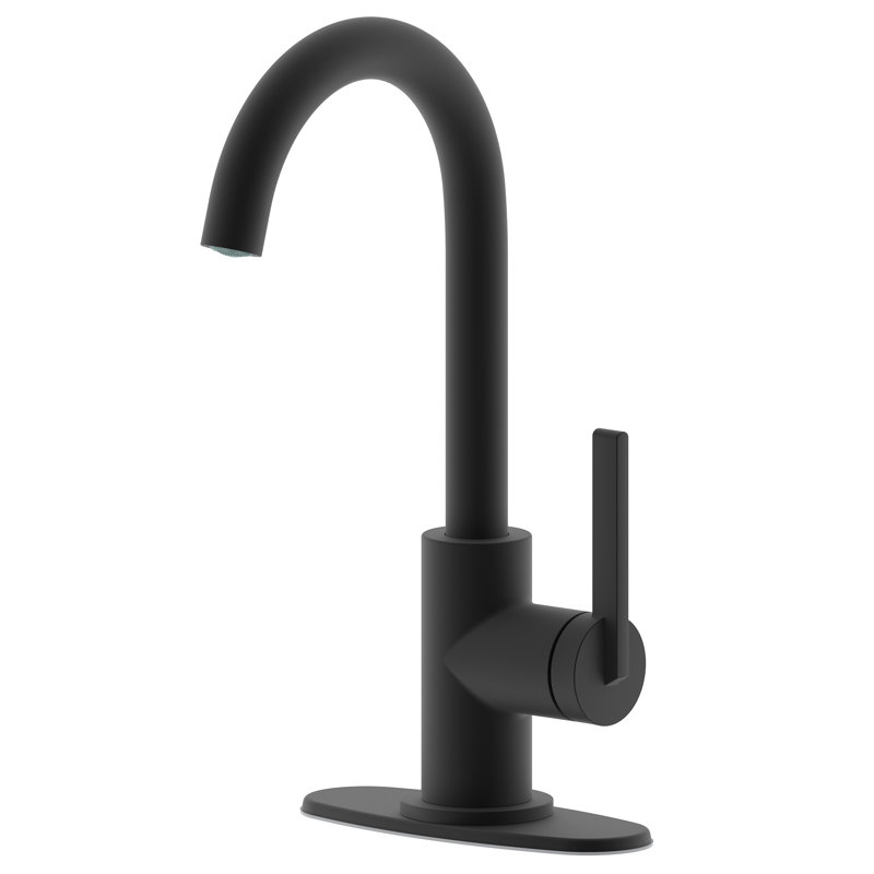 Euro Collection High-Arc Single Handle Bar Faucet - Matte Black, Matte Black