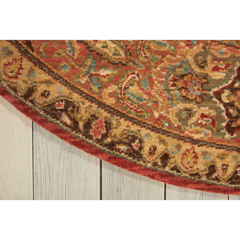 Tapis brun en laine Neddra, Rond 5 pi 10 po