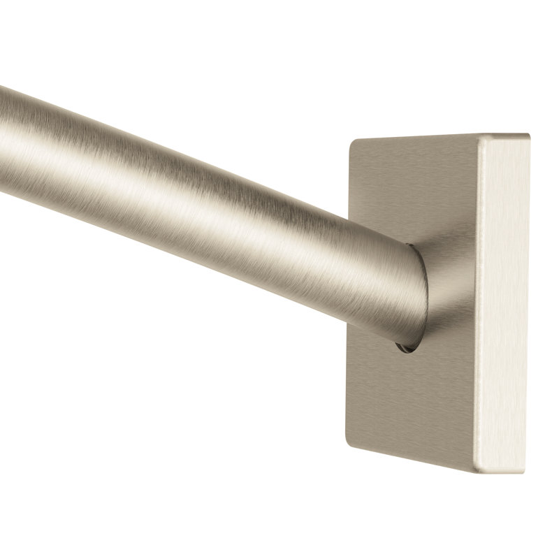 Triva 60" Adjustable Curved Fixed Shower Rod, Brushed Nickel
