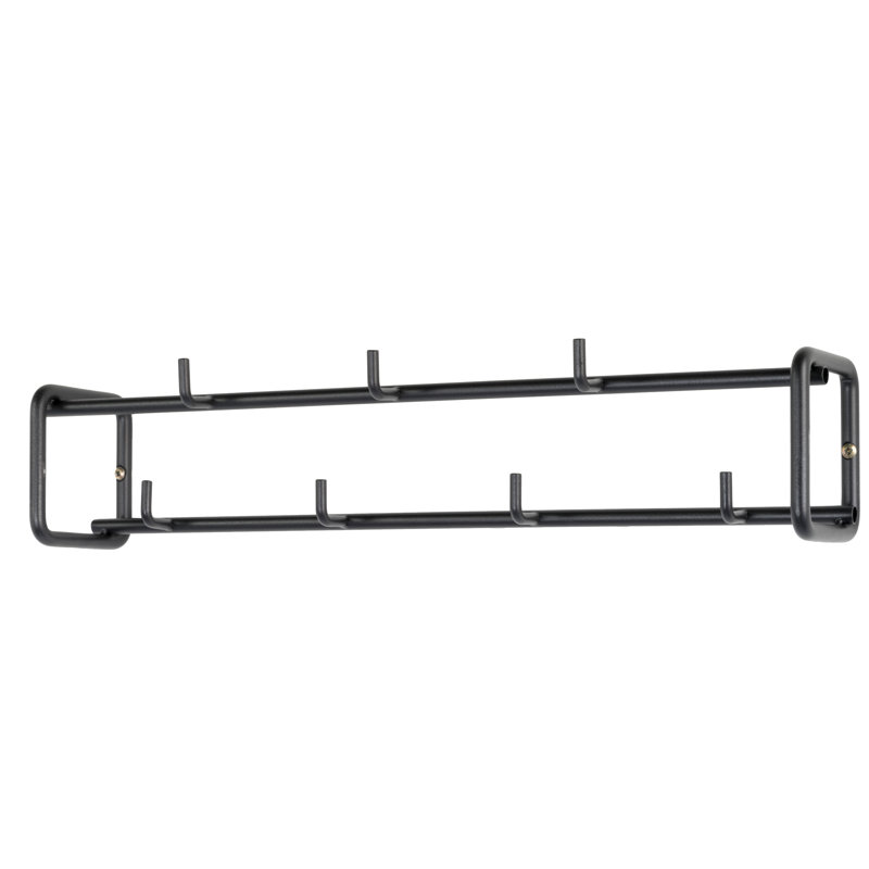7 - Hook Wall Mounted Coat Rack, Black
