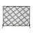 Single‑panel black metal fireplace fire screen