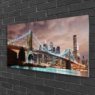 Architecture Bridge City - No Frame Print on Glass
