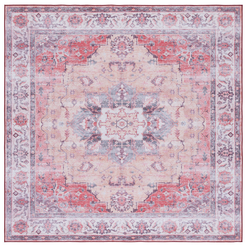 Tapis oriental rouille / beige, Carré 6 pi