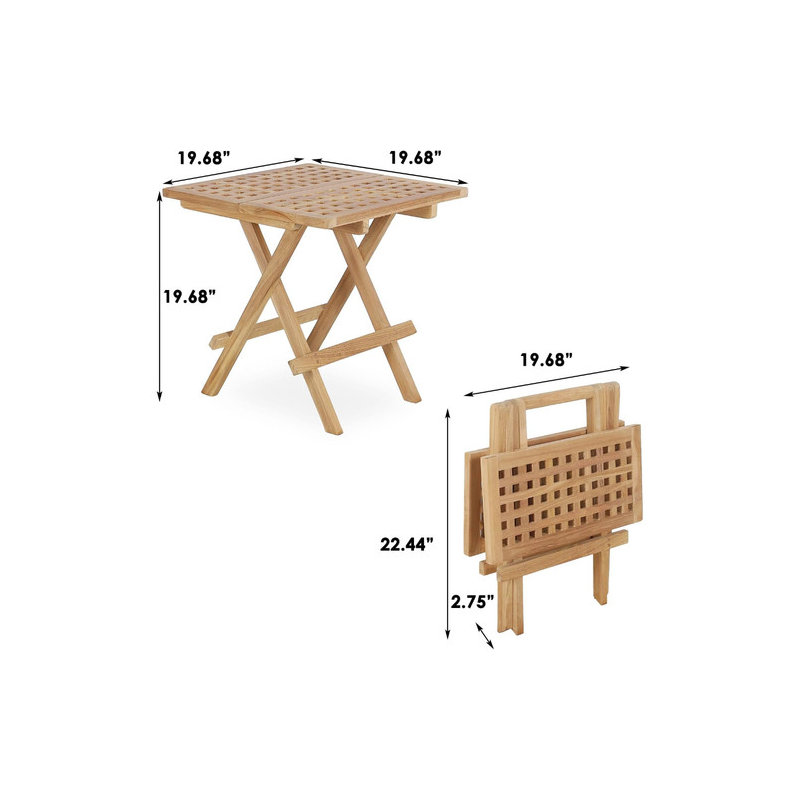 Table d'extérieur Cvetana L 19,68 x l 19,68