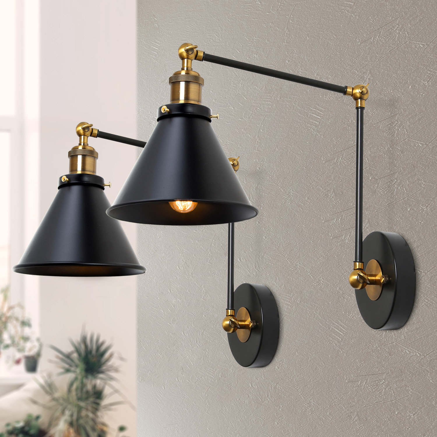 17 Stories Lateefah 1 - Light Dimmable Plug-in Swing Arm & Reviews | Wayfair