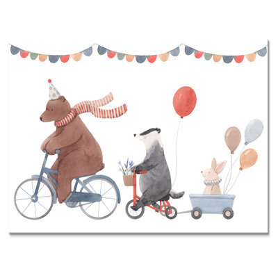 Animaux mignons à bicyclette