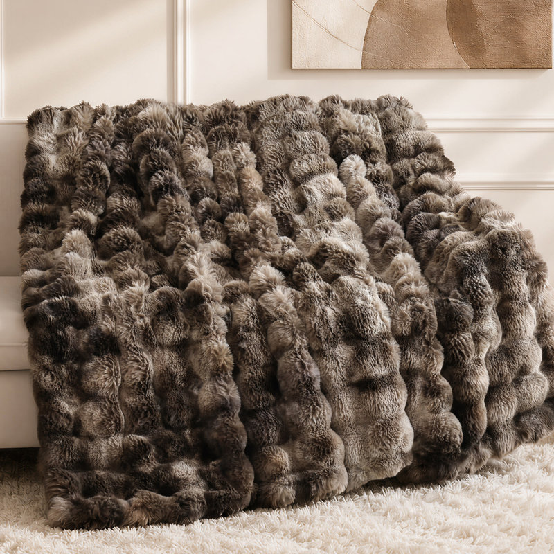 Jeté en fausse fourrure pour canapé - molleton rose moelleux et moelleux, couverture moelleuse moelleuse pour canapé et lit, jeté 50 po x 60 po