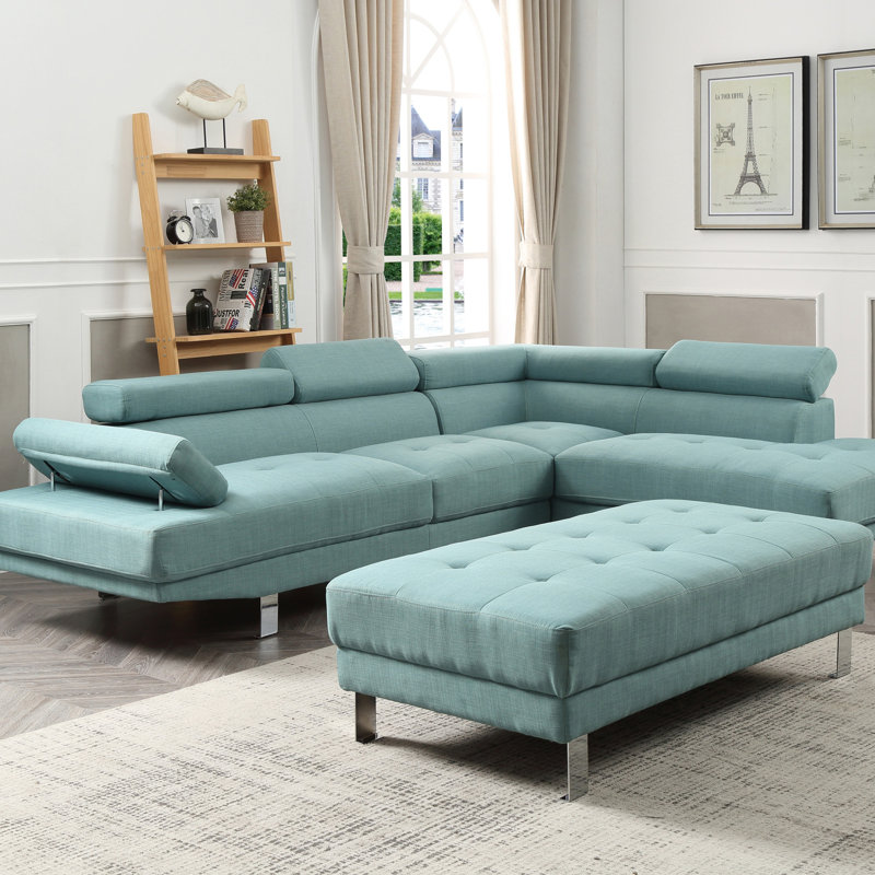 Canapé modulaire longue durée (sans repose-pieds), Tissu sarcelle