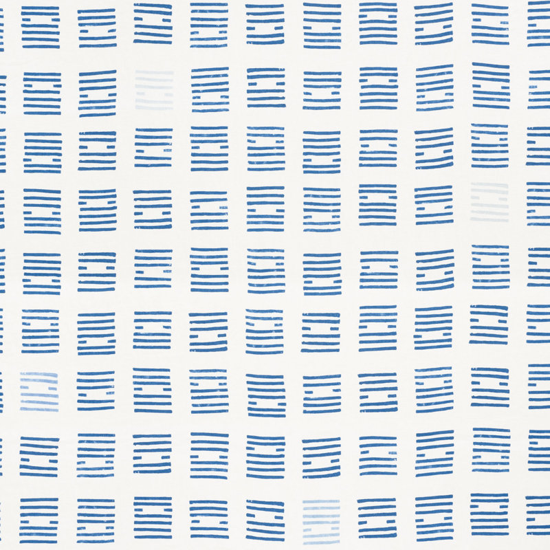 Tissu tiasquam Schumacher x Caroline Z Hurley, Bleu