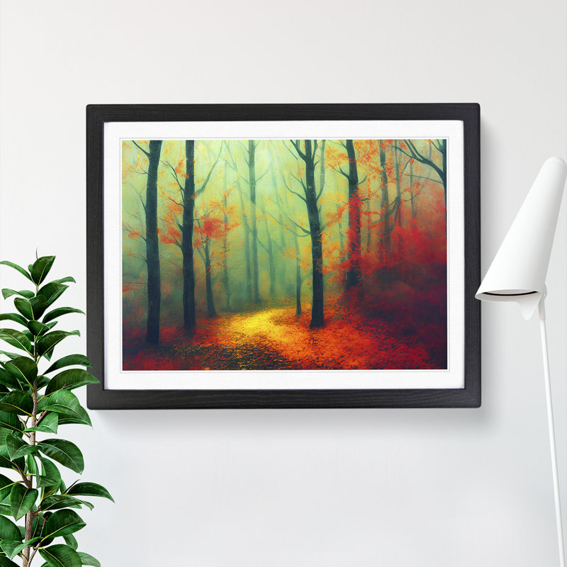 Ultimate Autumn Forest - Single Picture Frame Painting, Black, 34cm H x 46cm W x 2cm D