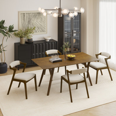 Needham Modern Dining Set, Dining Table With Chairs
