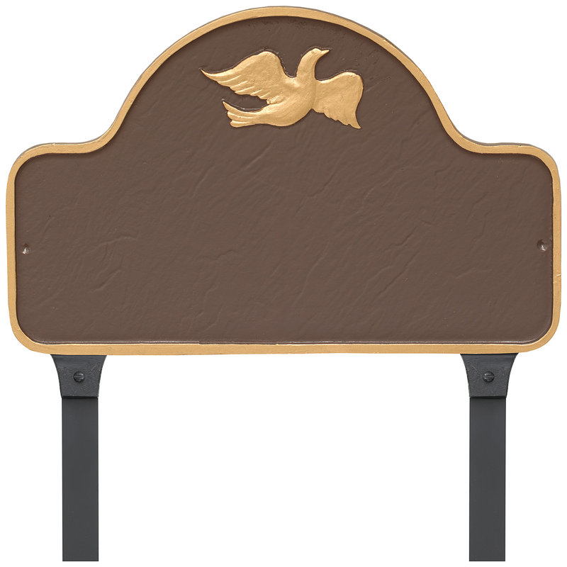 Plaque d'adresse avec colonnettes Dove Arch, Sable / doré, Oui