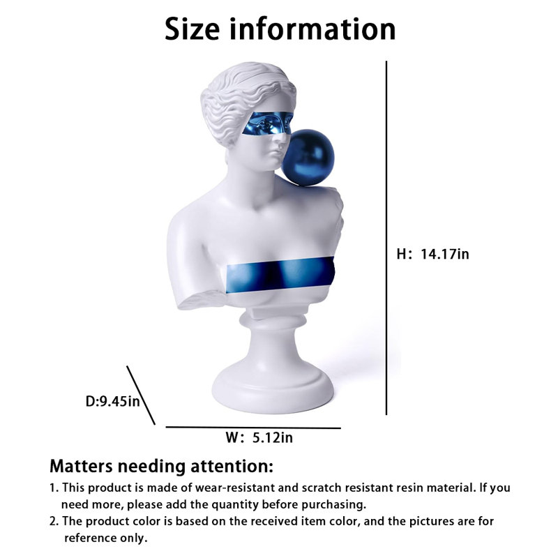Statue en résine pour décoration intérieure - 1 pièce, parfaite pour la chambre à coucher, le bureau ou le bureau