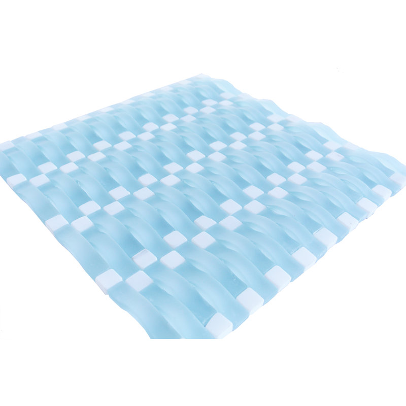 3D Wave 12 in. x 12 in. Glass & Stone Multi Finish Mosaic Decorative Kitchen & Bathroom Wall Tile