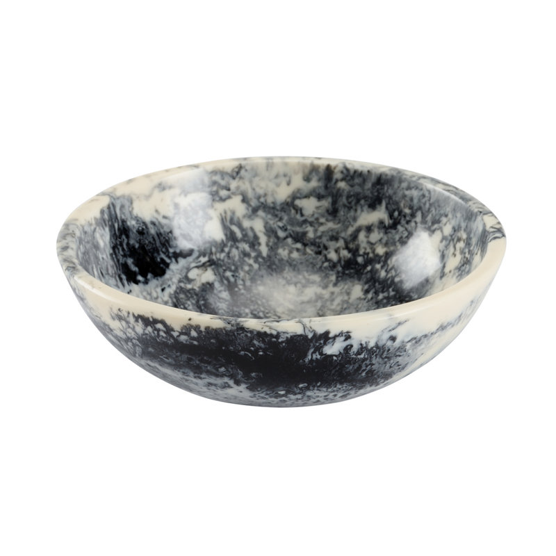 Bucolic Handmade Composite Decorative Bowl, Gray/Cream