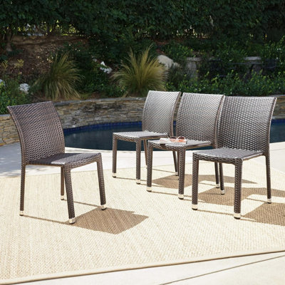 Chaise empilable avec accoudoirs multicolores et brun, l 18,38 po x P 23,63 po H 32,56 po