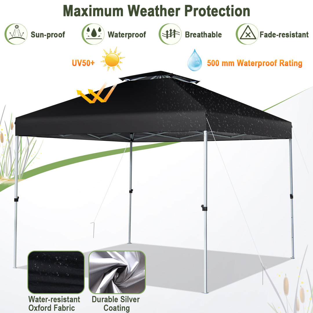 9 Ft. W x 10 Ft. D Steel Pop-Up Canopy Gymax Roof 
