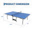 Table de ping-pong pliable de 2,74 m (9 pi) – Surface de jeu bleue et cadre noir, mode jeu pour l'entraînement en solo, roulettes et rangement compact