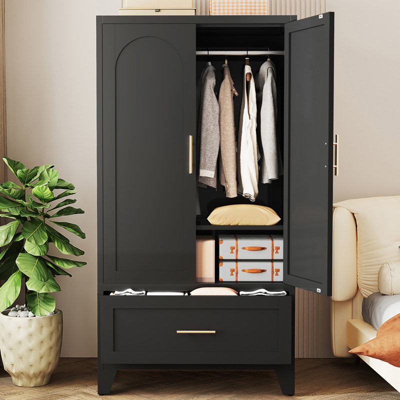 Armoire-penderie autoportante en acier avec tiroir