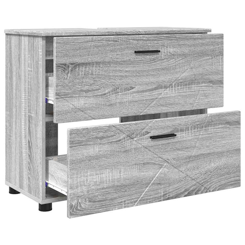 76.5cm Bathroom Vanity Base Only, Grey Sonoma