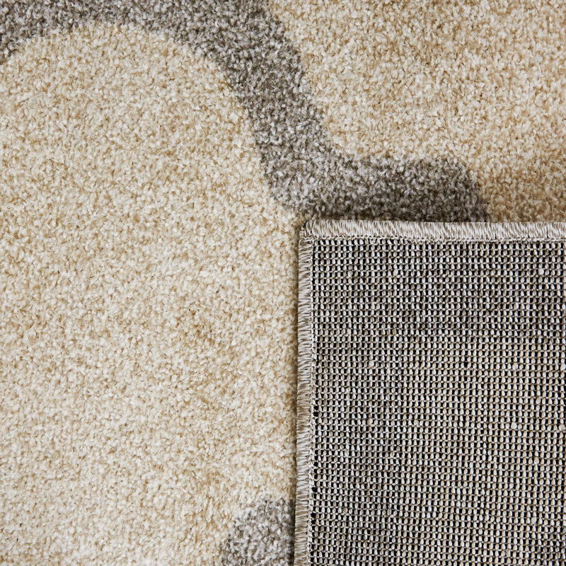 Tapis géométrique beige / gris clair Ammundsen, Tapis de couloir 2 pi 3 po x 9 pi